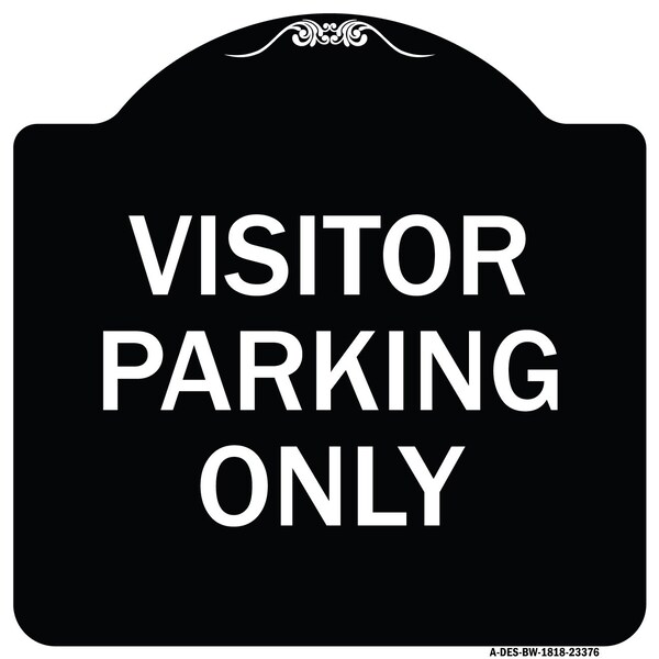 Signmission Parking Reserved Visitor Parking Heavy-Gauge Aluminum Architectural Sign, 18" x 18", BW-1818-23376 A-DES-BW-1818-23376 - main